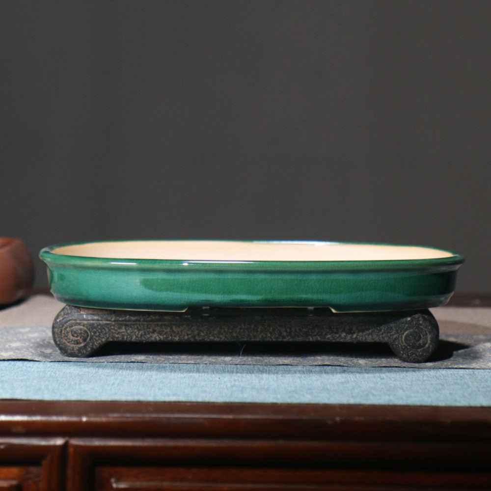 12.2" (31cm) Large Extra Shallow Oval Glazed Bonsai Pots (Copy)