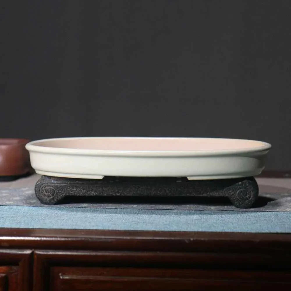 12.2" (31cm) Large Extra Shallow Oval Glazed Bonsai Pots (Copy)