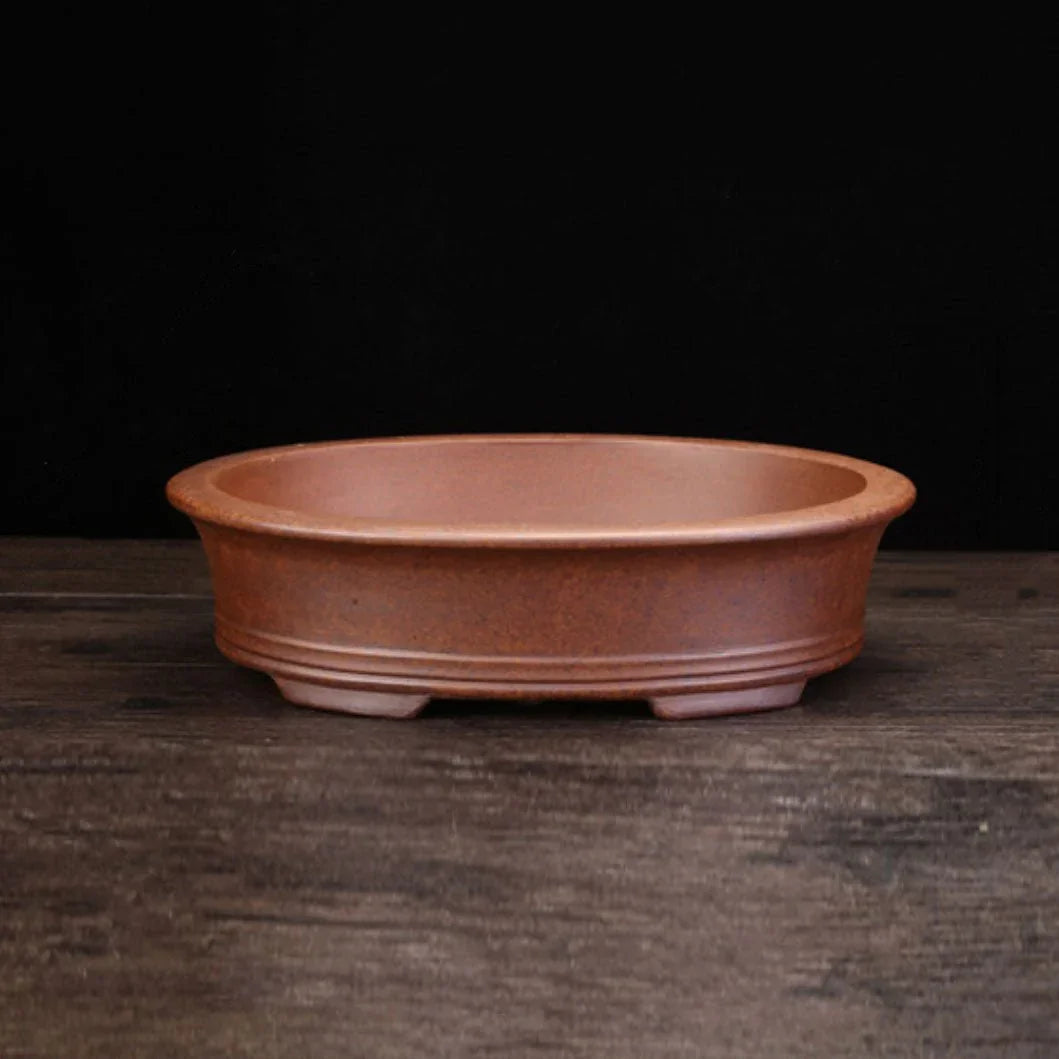 12.2" (31cm) Large Oval Firewood Burning Yixing Clay Bonsai Pot
