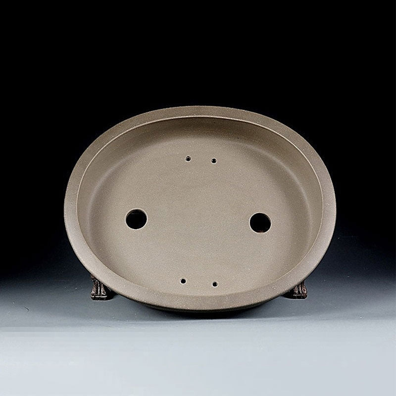 12.2 inch (31cm) Large Oval Shallow Bonsai Pot w Decorative Rim Inner View
