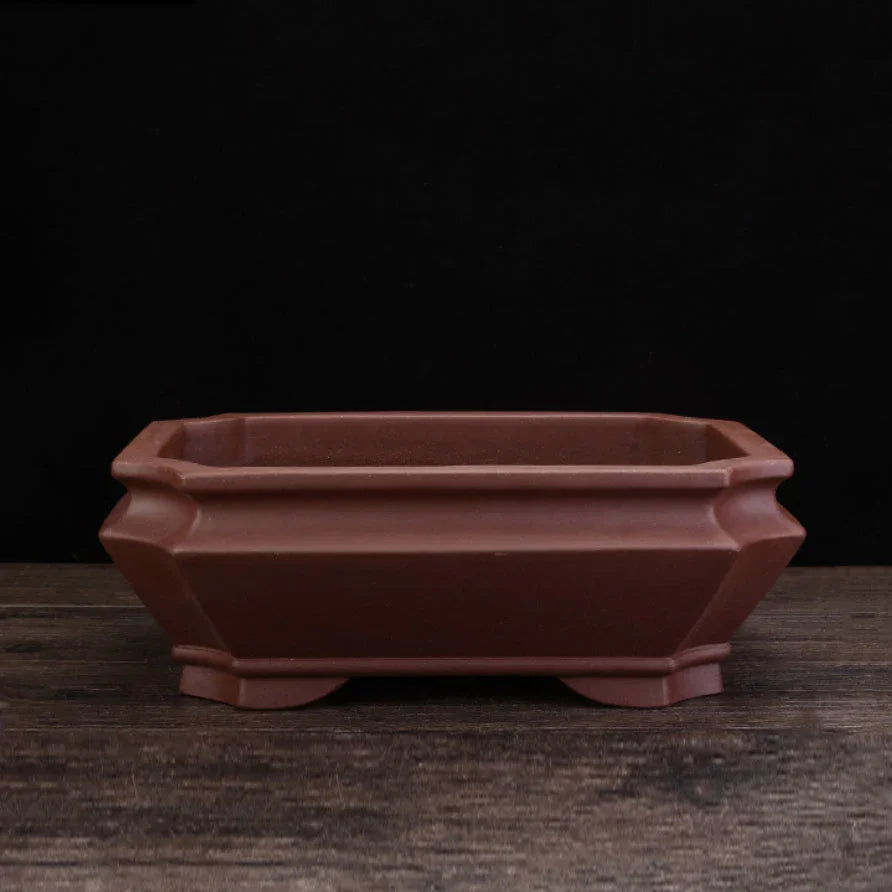 12.4" (31.7cm) Large Rectangular Architectural Yixing Clay Bonsai Pot