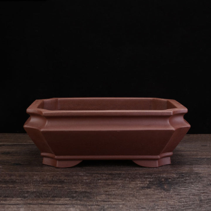 12.4" (31.7cm) Large Rectangular Architectural Yixing Clay Bonsai Pot