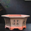 12.4 inch (31.5cm) Large Hexagonal Unglazed Semi Cascade Bonsai Pots Brown Color