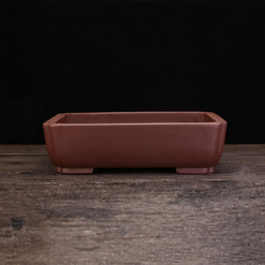12.5" (31.8cm) Large Rectangular Unglazed Corner-Cut Bonsai Pot