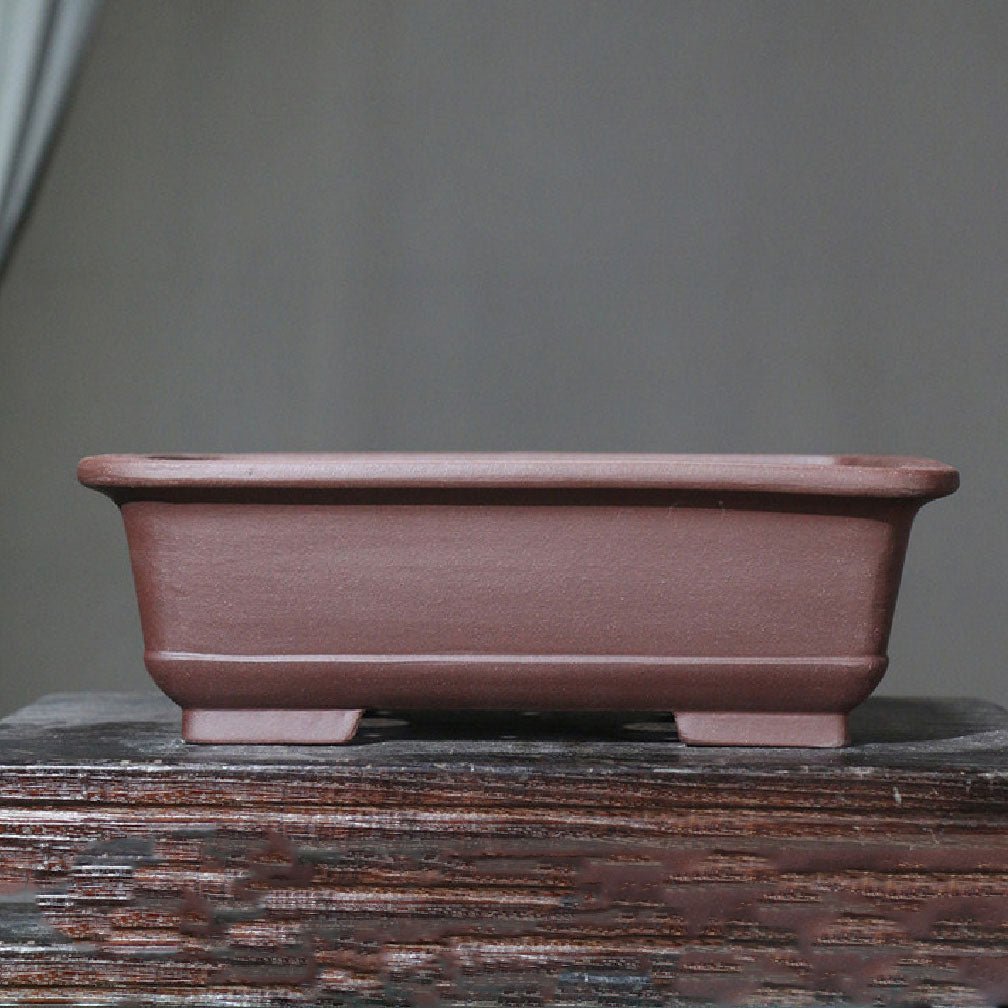12.6" (32cm) Large Rectangular Classic Yixing Clay Raised Feet Bonsai Pot