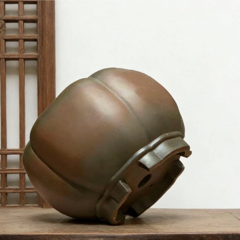 12.6 inch (32cm) Large 7.4 inch (19cm) Deep Brown Dual Tone Semi Cascade Bonsai Pot Side View