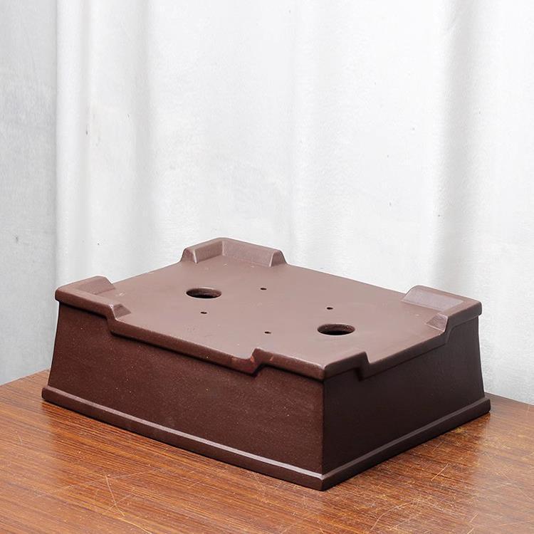 12.6 inch (32cm) Large Bold Rectangular Yixing Clay Bonsai Pot Bottom View