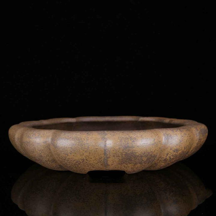 12" (30.5cm) Large Handcrafted Rustic Lotus Shaped Bonsai Pot