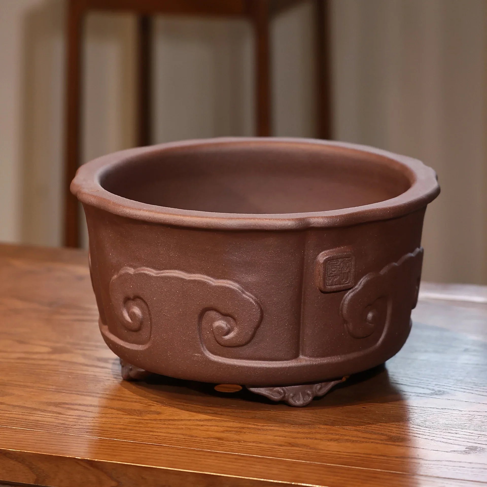12" (30.5cm) Large Premium Round Deep Bonsai Pot Side View