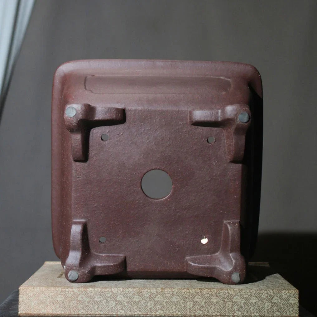 12" (30.5cm) Large Square Handcrafted Premium Bonsai Pot Bottom View