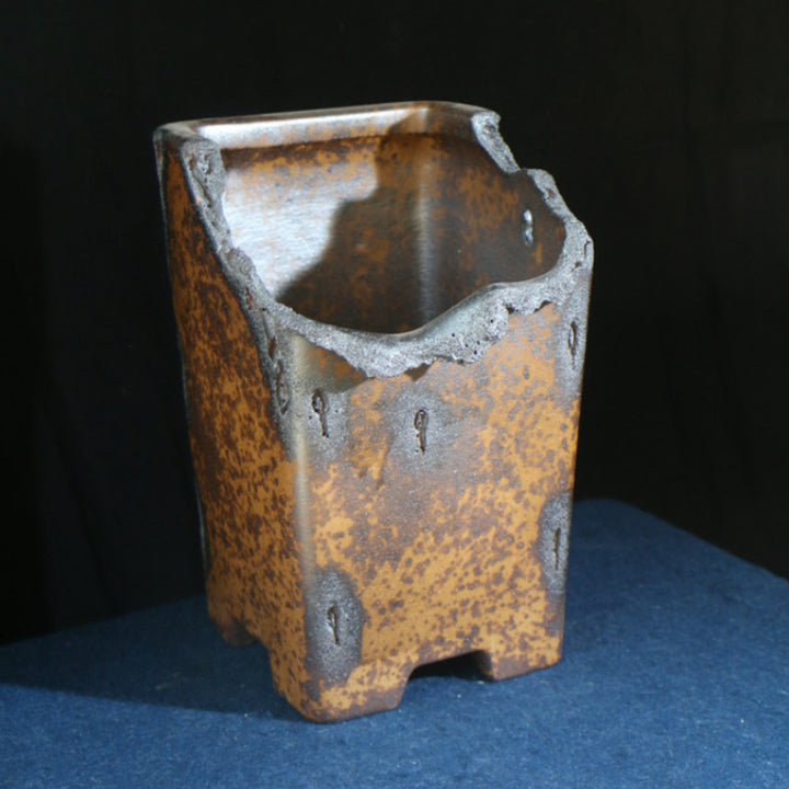 12 inch (30.5cm) Deep Broken Cliff-Edge Styled Rim Speckled Finish Cascade Bonsai Pot