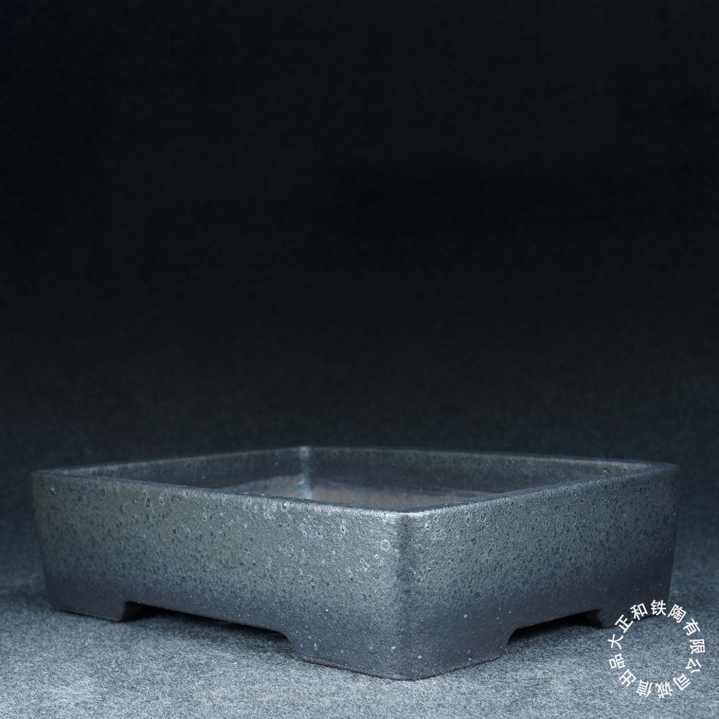 12 inch (32.2cm) Large Rectangular Unique Grey-Blue Multi-Tone Glazed Bonsai Pot