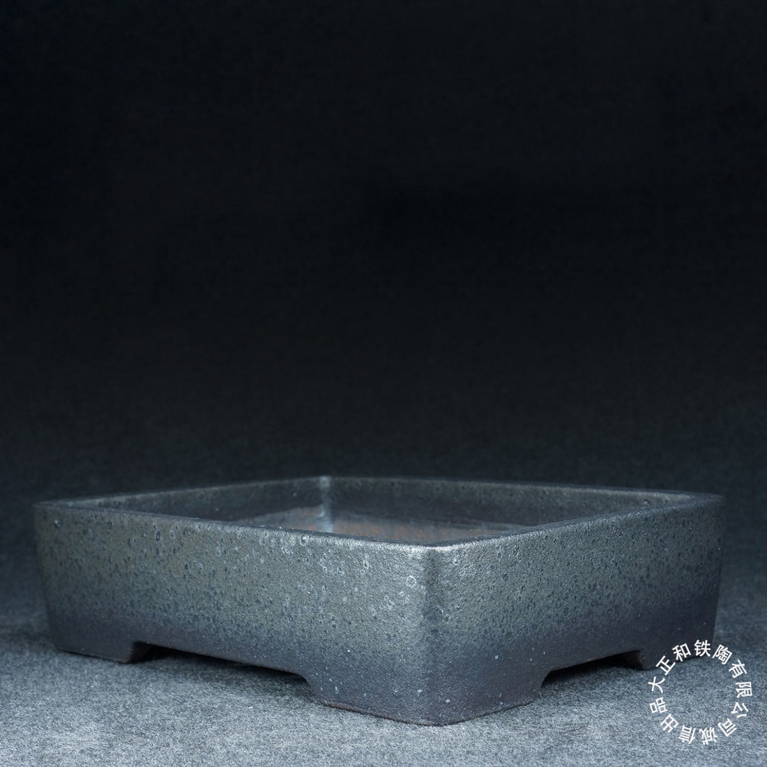 12 inch (32.2cm) Large Rectangular Unique Grey-Blue Multi-Tone Glazed Bonsai Pot