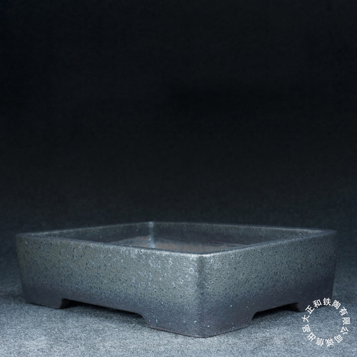 12 inch (32.2cm) Large Rectangular Unique Grey-Blue Multi-Tone Glazed Bonsai Pot