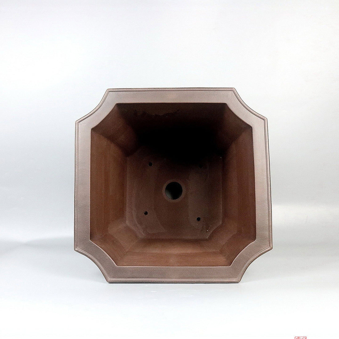 13.3 inch (34cm) Extra Deep, Large Square Premium Cascade Bonsai Pot Inner View