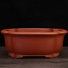 13.4 inch (34.2cm) Large Scalloped Petal-Like Unglazed Oval Bonsai Pots