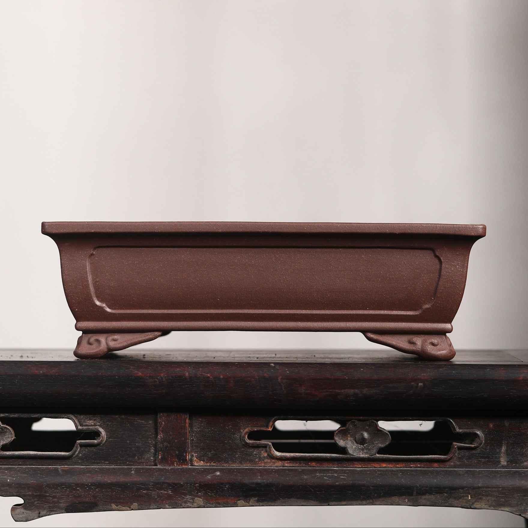 13.5" (34.5cm) Traditional Yixing Clay Handmade Rectangular Bonsai Pot