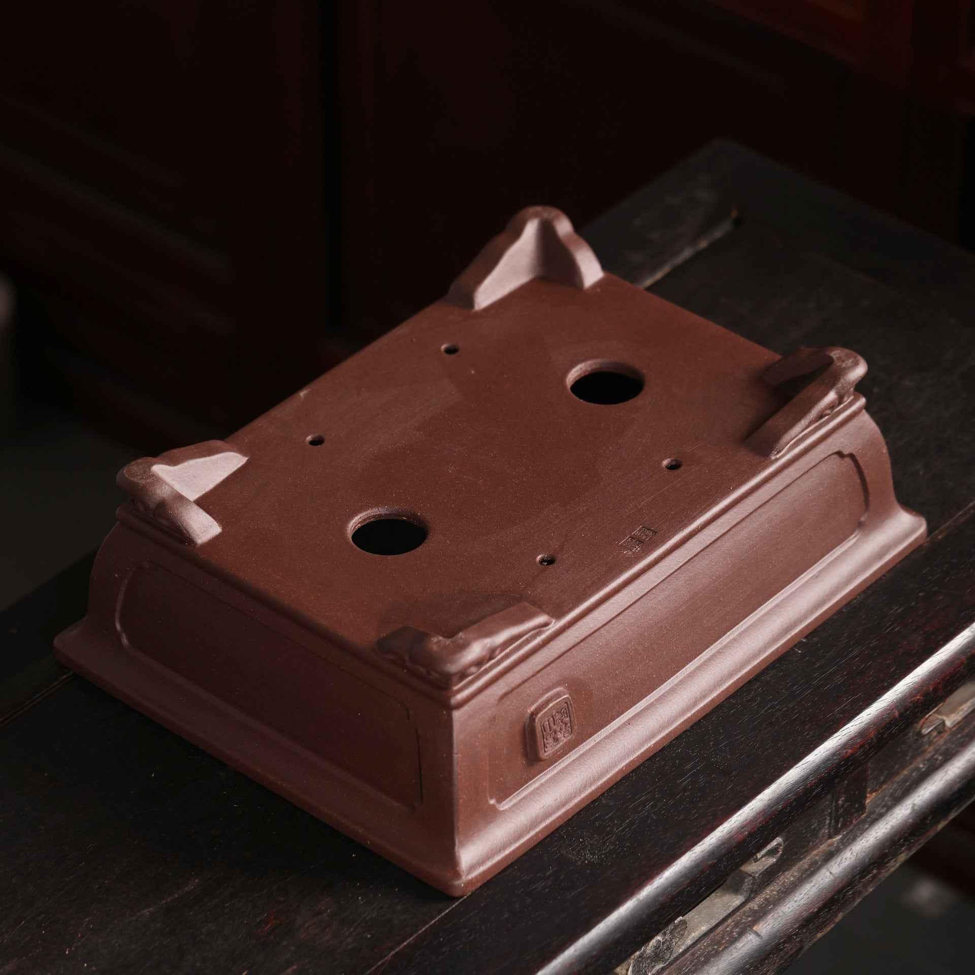 13.5" (34.5cm) Traditional Yixing Clay Handmade Rectangular Bonsai Pot