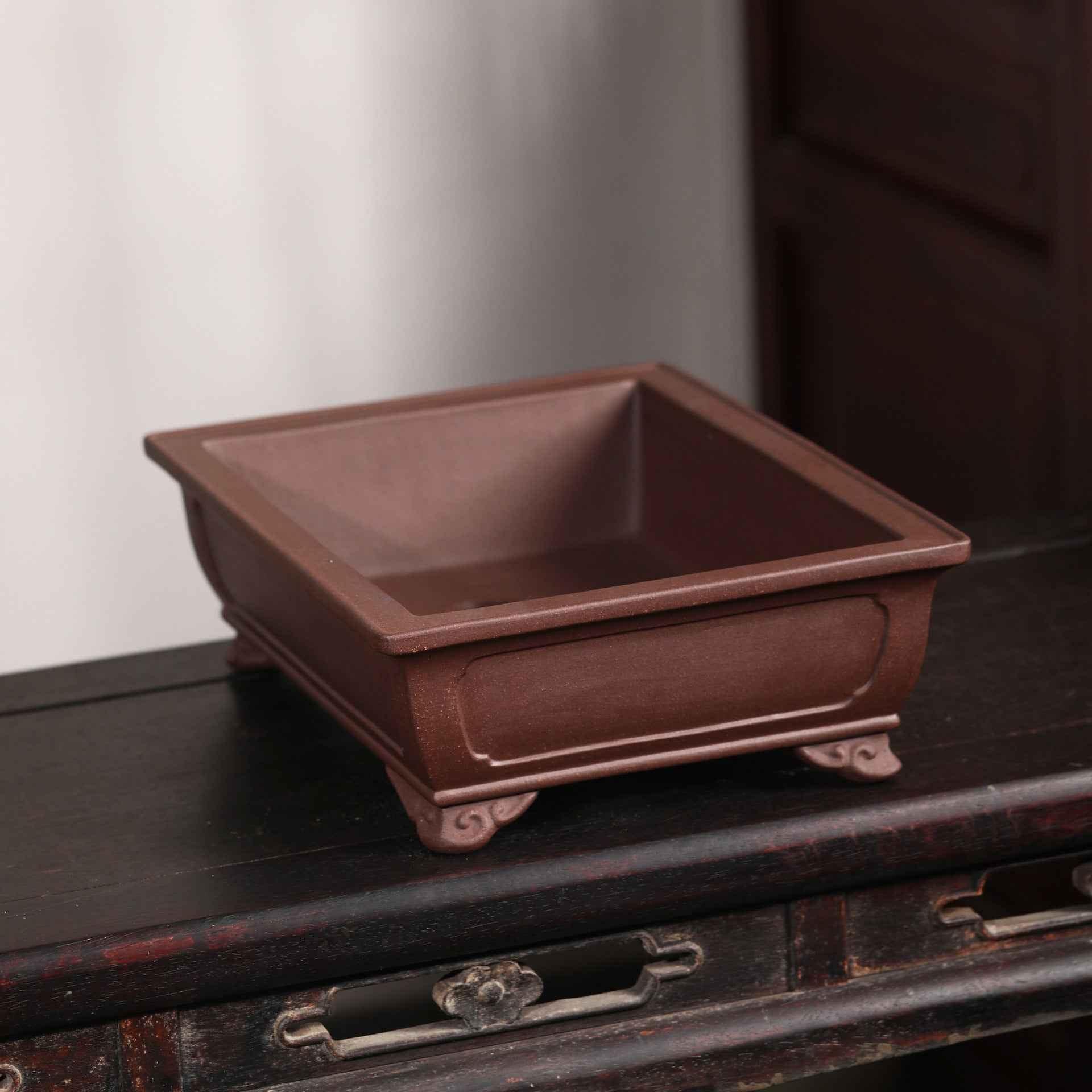 13.5" (34.5cm) Traditional Yixing Clay Handmade Rectangular Bonsai Pot