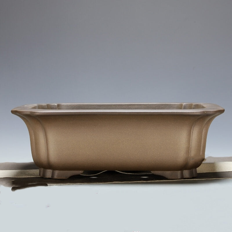 13.5 inch (34.4cm) Large Rectangular Premium Bonsai Pot w Fluted Corners