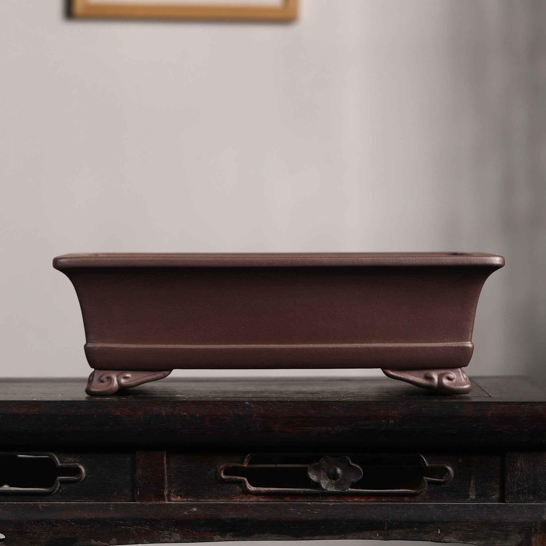 13.7" (35cm) Large Traditional Rectangle Bonsai Pots w Raised Feet