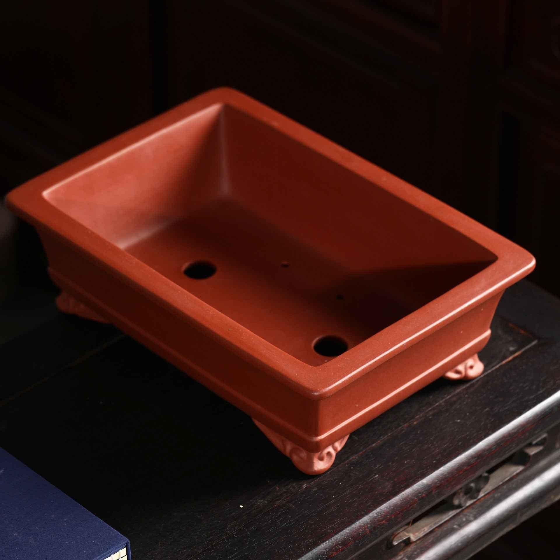 13.7" (35cm) Large Traditional Rectangle Bonsai Pots w Raised Feet