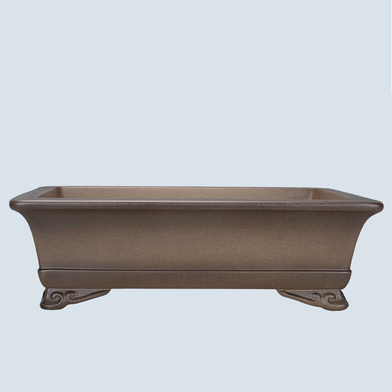 13.7 inch (35cm) Large Traditional Flared Rectangular Dual Tone Gradient Unglazed Bonsai Pot