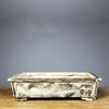13.9 inch (35.5cm) Large Rectangular Indented Corner Multi-Tone Glazed Bonsai Pots
