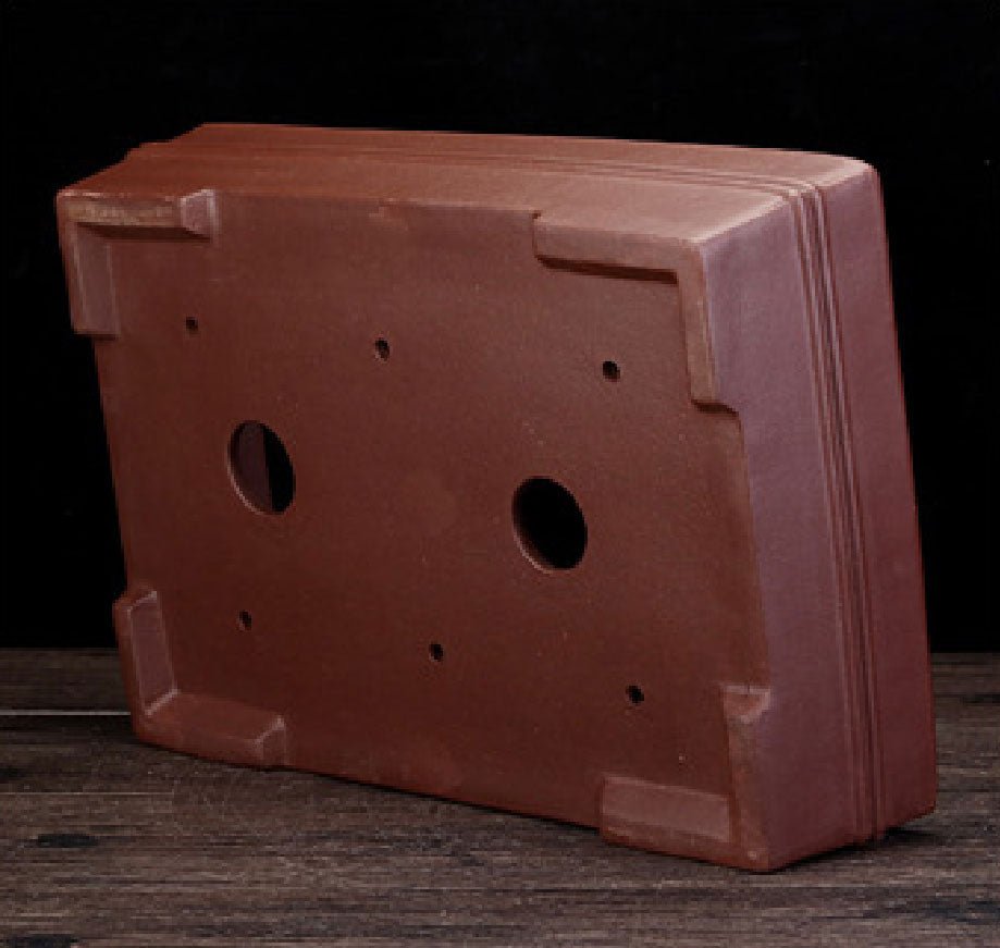 13" (33cm) Large Rectangular Traditional Yixing Clay Bonsai Pot Bottom View