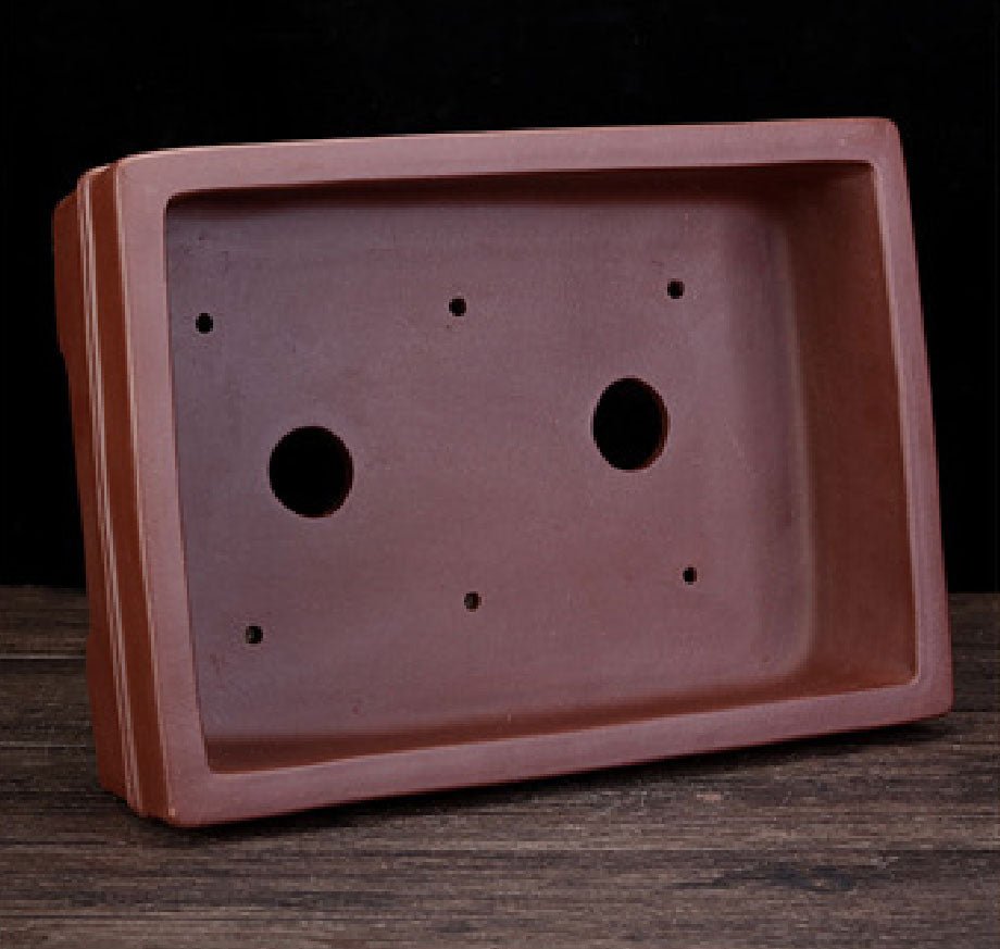 13" (33cm) Large Rectangular Traditional Yixing Clay Bonsai Pot Inner View
