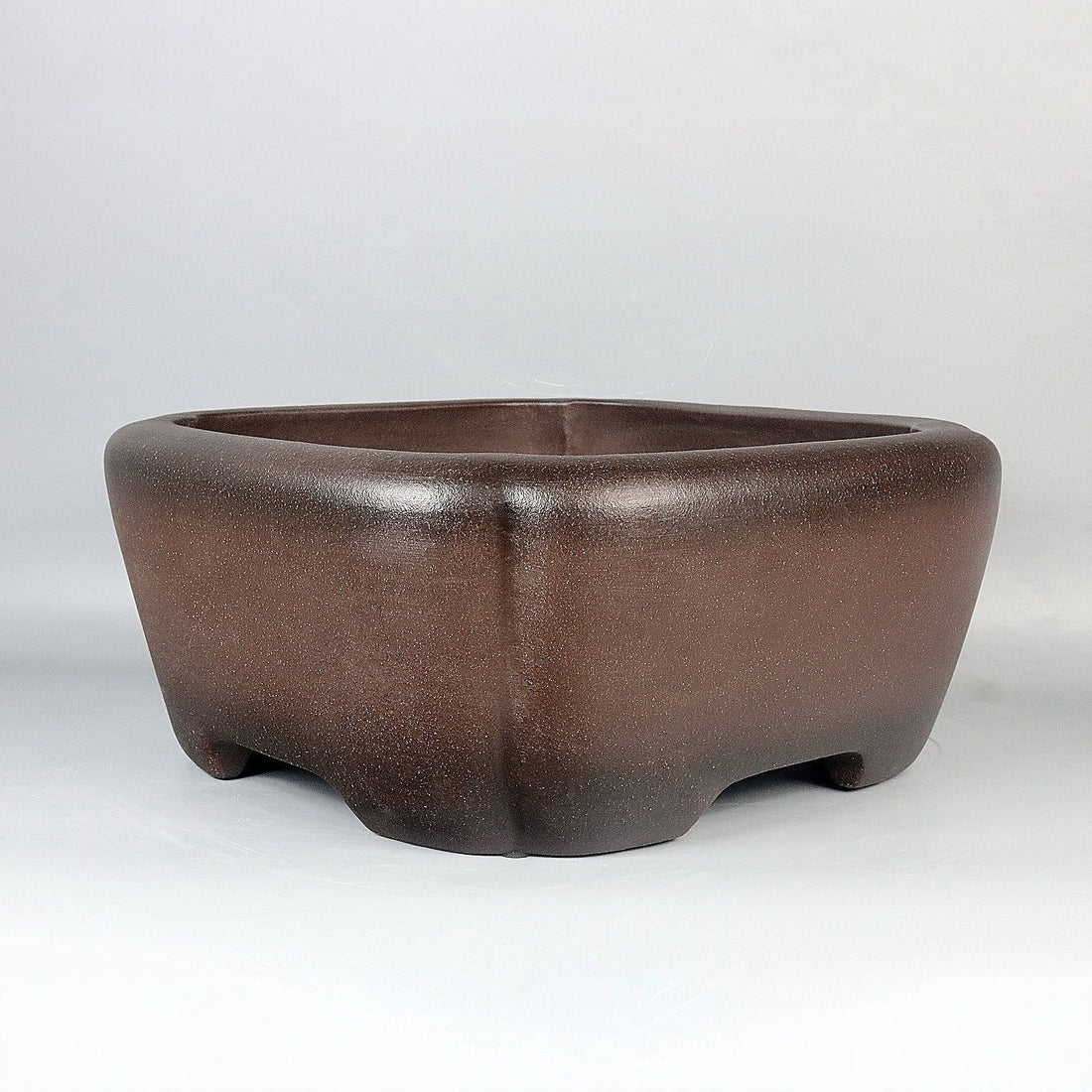13 inch (33cm) Large 5.5 inch (14cm) Deep Square Dual Tone Bonsai Pot w Indented Corners Corner View