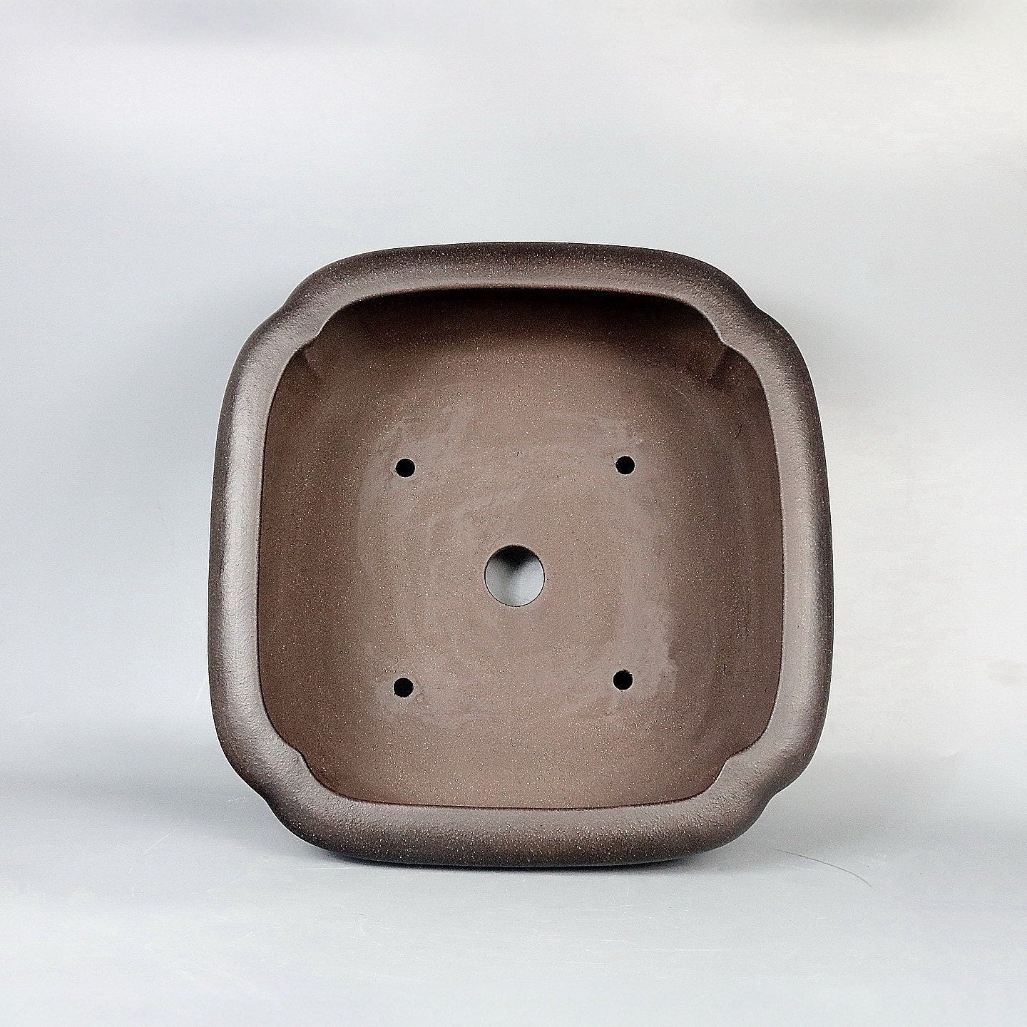 13 inch (33cm) Large 5.5 inch (14cm) Deep Square Dual Tone Bonsai Pot w Indented Corners Inner View