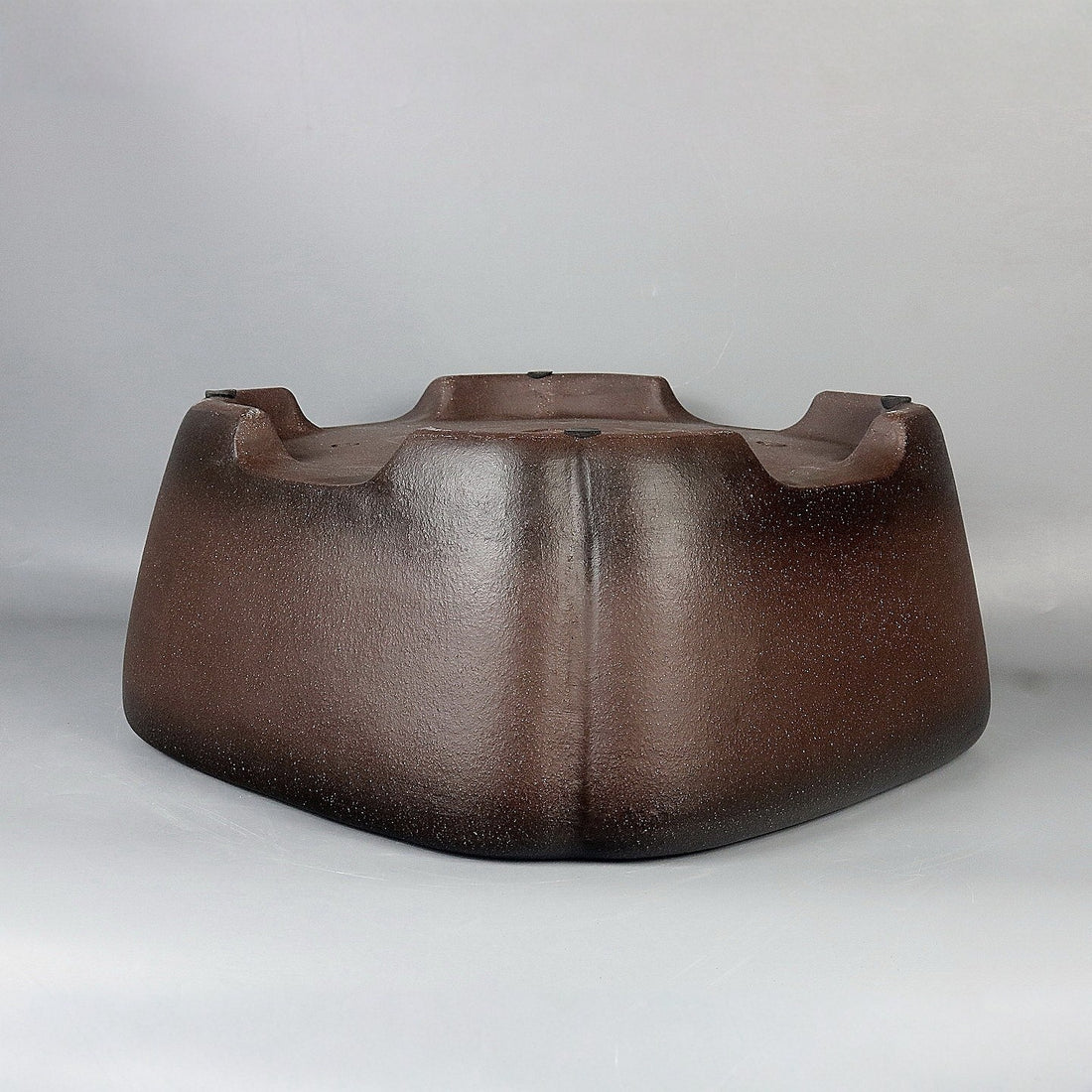 13 inch (33cm) Large 5.5 inch (14cm) Deep Square Dual Tone Bonsai Pot w Indented Corners Upside Down Corner  View