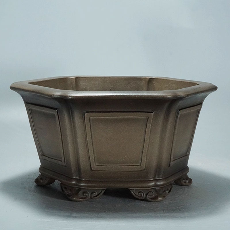 13 inch (33cm) Large 6.5 inch (16.5cm) Deep Hexagonal Classic Semi Cascade Bonsai Pot
