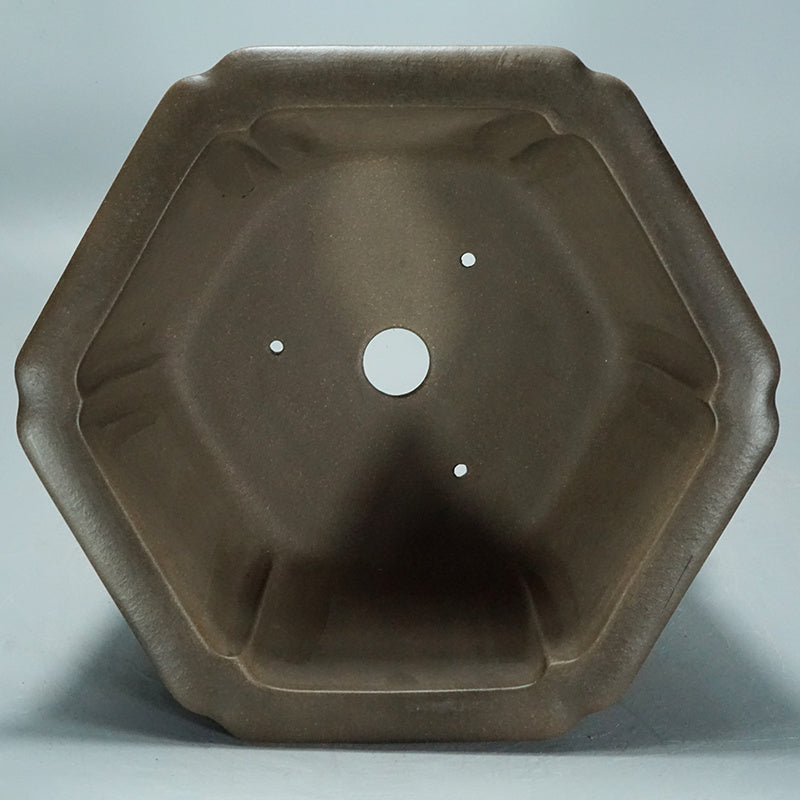 13 inch (33cm) Large 6.5 inch (16.5cm) Deep Hexagonal Classic Semi Cascade Bonsai Pot Inner View