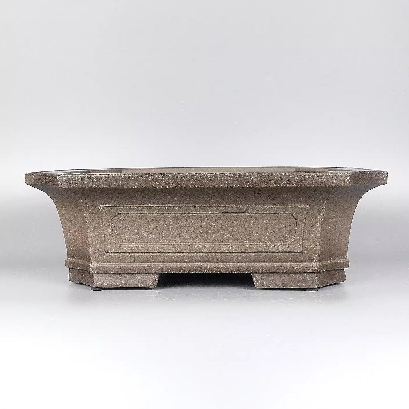 13 inch (33cm) Large Corner-Cut Flared Rectangular Premium Unglazed Bonsai Pot