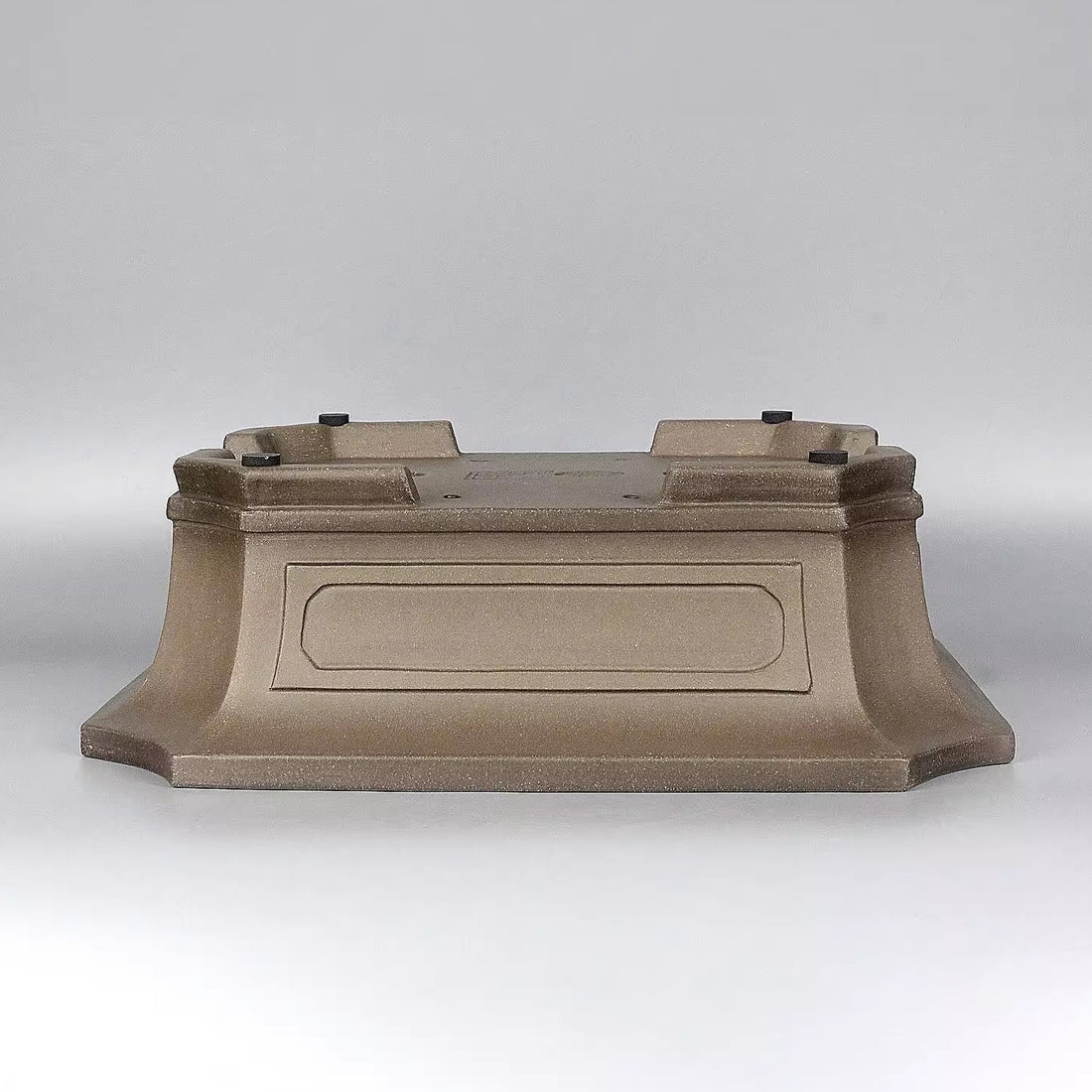 13 inch (33cm) Large Corner-Cut Flared Rectangular Premium Unglazed Bonsai Pot Upside Down View