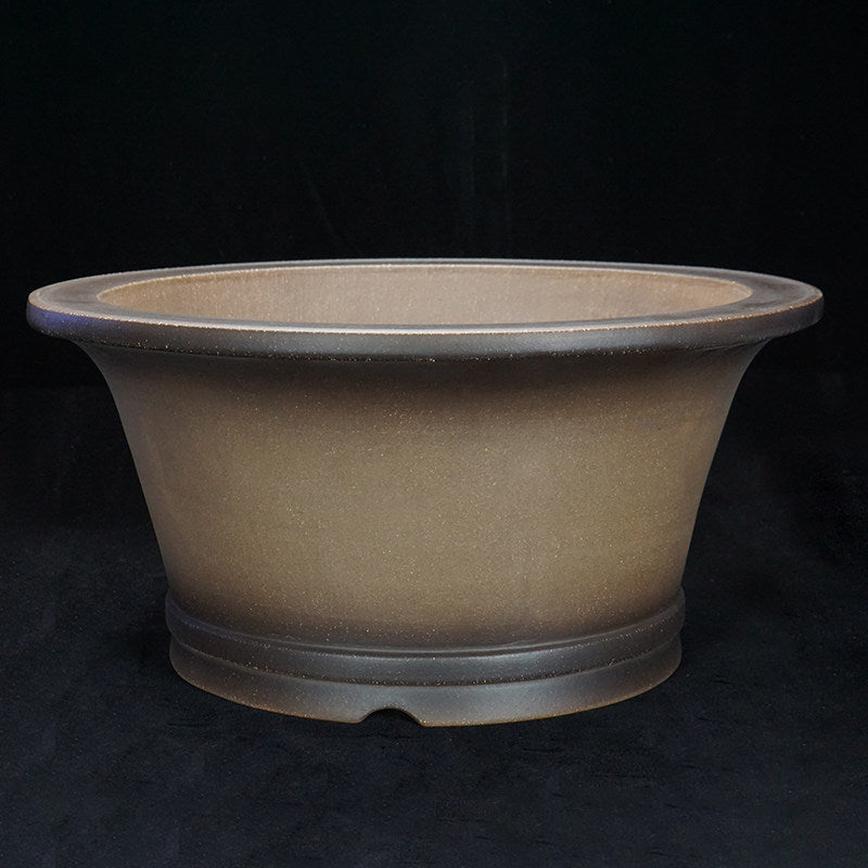 13 inch (33cm) Wide 6.7 inch (17cm) Deep Round Flared Dual Tone Semi Cascade Bonsai Pot