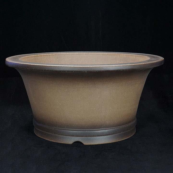 13 inch (33cm) Wide 6.7 inch (17cm) Deep Round Flared Dual Tone Semi Cascade Bonsai Pot