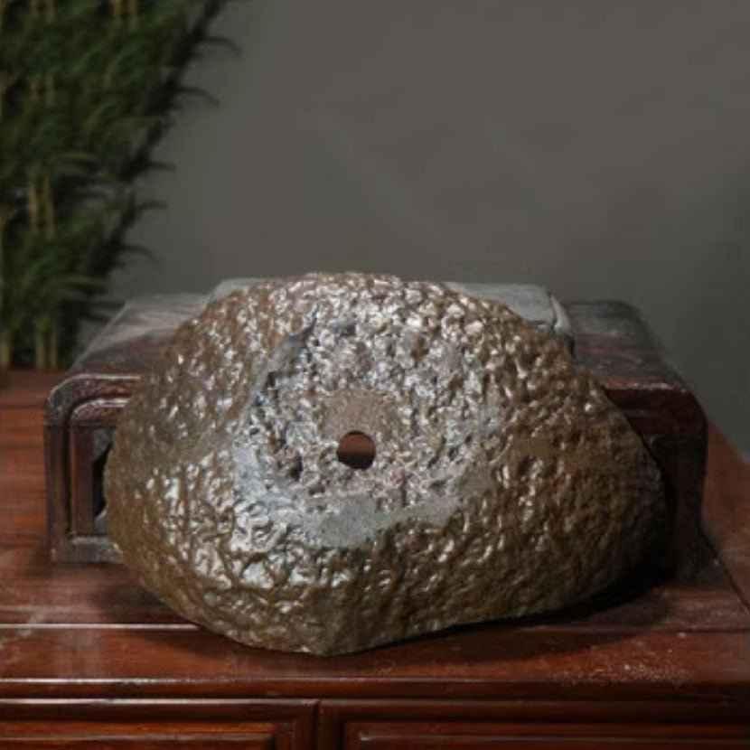 14.1" (36cm) Handcrafted Rock-Like Abstract Bonsai Forest Pot