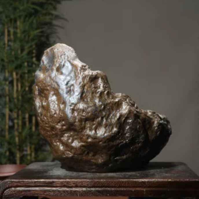 14.1" (36cm) Large Handcrafted Rock-Style Crescent Bonsai Pot