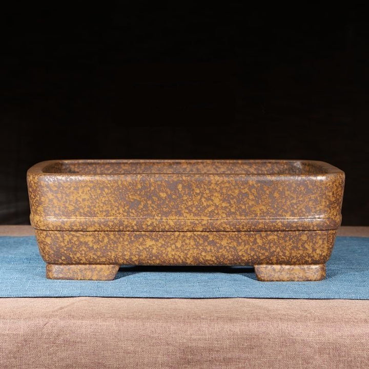 14.1" (36cm) Large Rectangular Rustic Speckle Textured Bonsai Pot