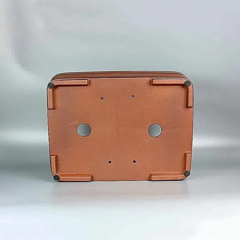 14.1" (36cm) Rectangular Minimalist Bonsai Pot w Smooth Corners & Flat Walls Bottom View
