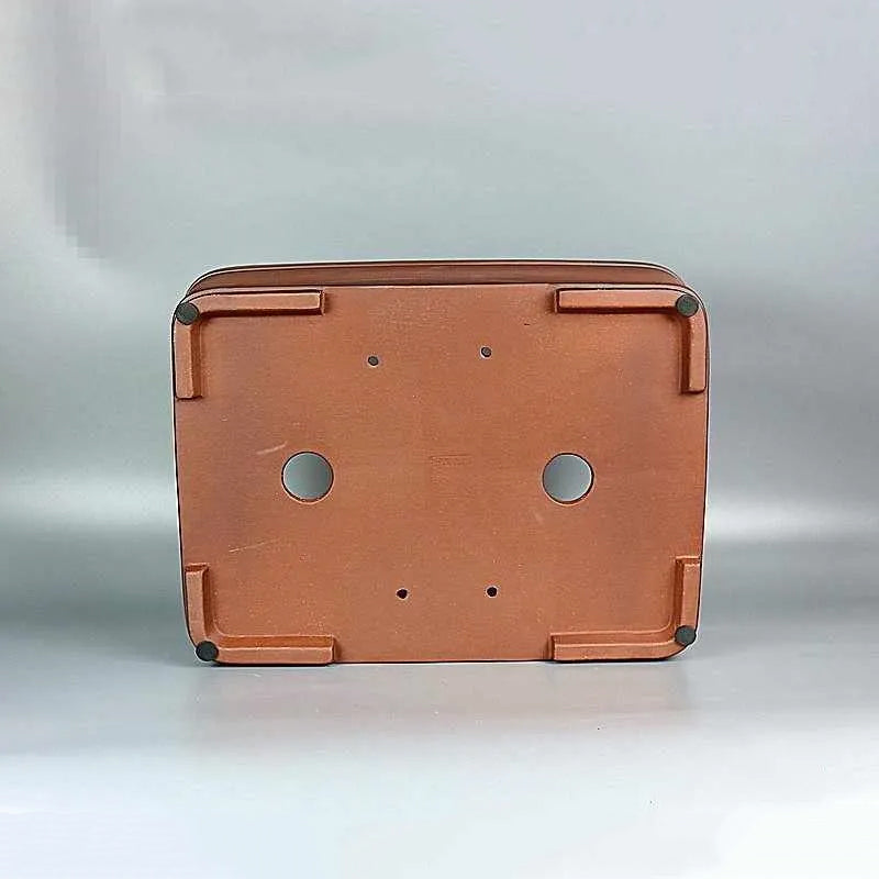 14.1" (36cm) Rectangular Minimalist Bonsai Pot w Smooth Corners & Flat Walls Bottom View