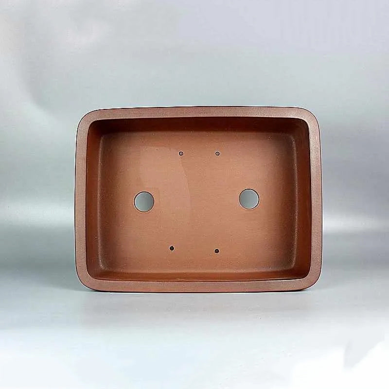 14.1" (36cm) Rectangular Minimalist Bonsai Pot w Smooth Corners & Flat Walls Inner View