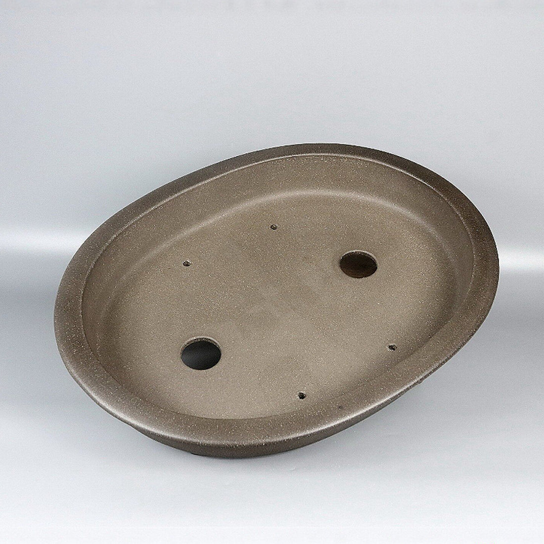 14.1 inch (36cm) Large Shallow Oval Traditional Unglazed Beige Bonsai Pot Inner View