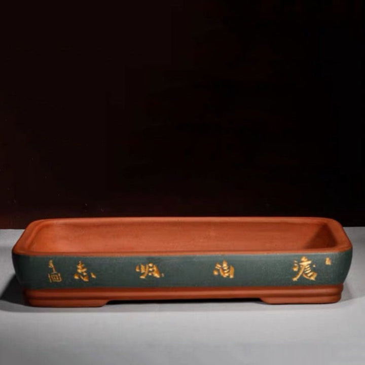 14.5" (37cm) Large Shallow Rectangular Classic Landscape Bonsai Pot Handmade