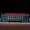 14.5 inch (37cm) Large Rectangular Scalloped Corner Unglazed Bonsai Pots Blue Color