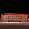 14.5 inch (37cm) Large Rectangular Scalloped Corner Unglazed Bonsai Pots Brown Color