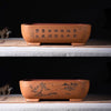 14.5 inch (37cm) Large Soft-Rectangle Artistic Bonsai Pots w Rounded Corners Yellow Color
